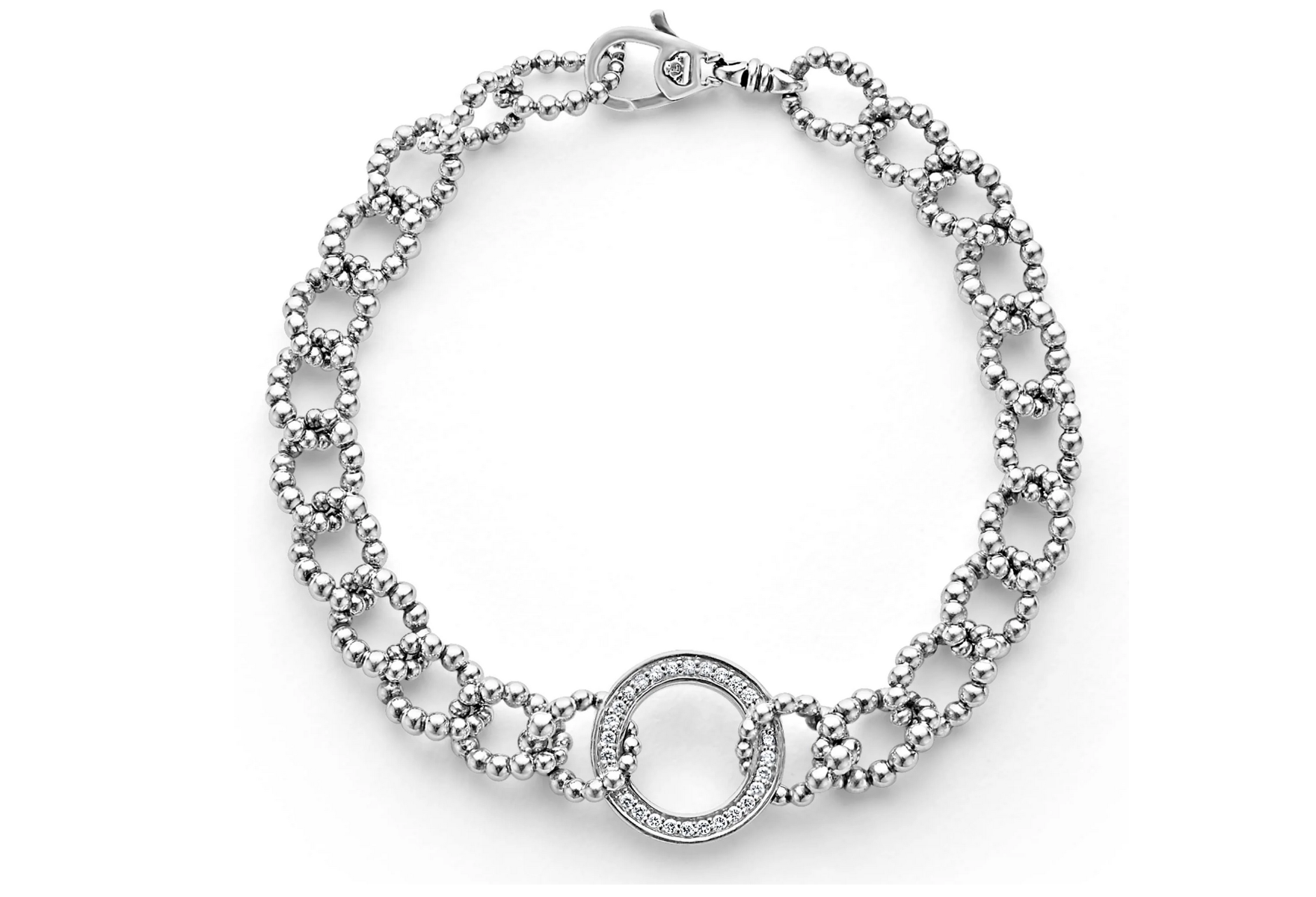 "Caviar Spark" Diamond Circle Link Bracelet, Size 7