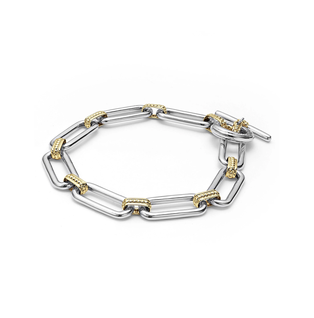  "Signature Caviar" Two Tone Link Bracelet (7)