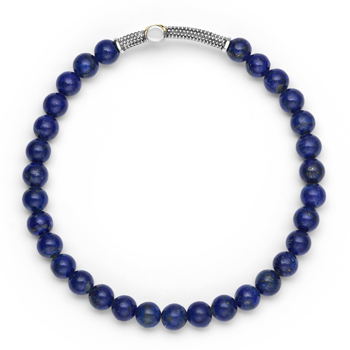 "Anthem" Lapis Cross Beaded Stretch Bracelet (8)