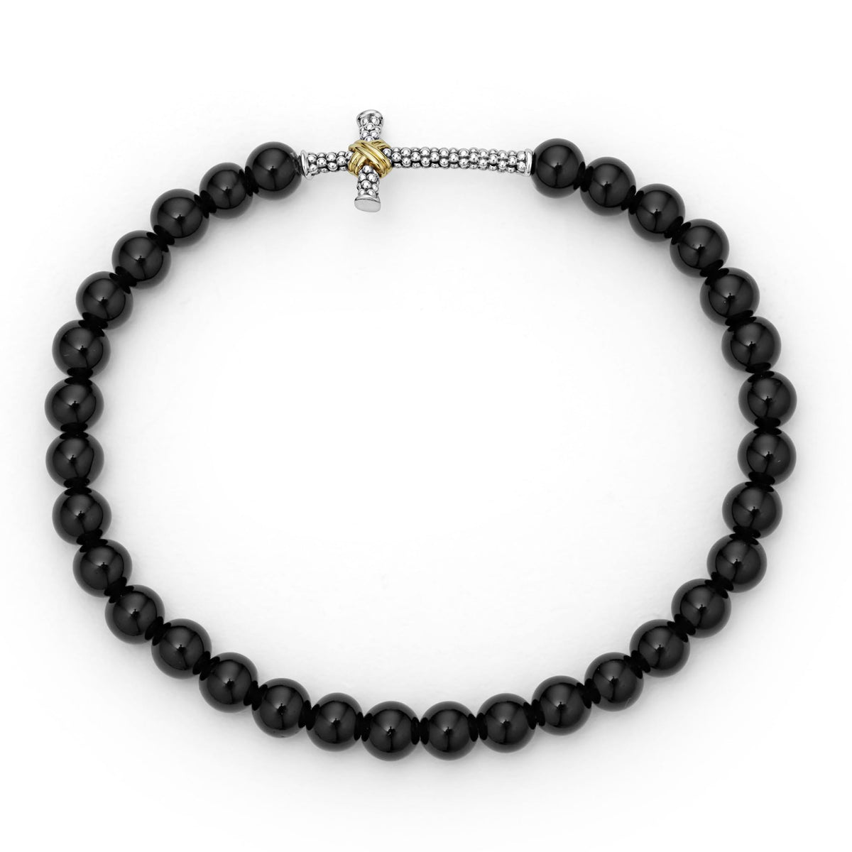 "Anthem" Onyx Cross Beaded Stretch Bracelet (7)