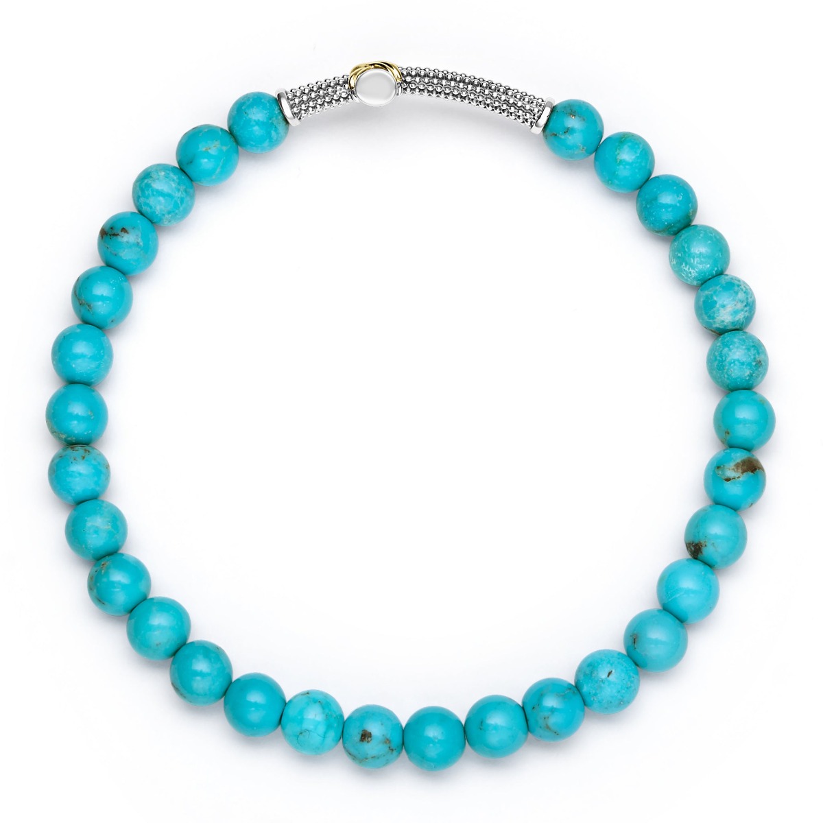 "Anthem" Turquoise Cross Beaded Stretch Bracelet (8)