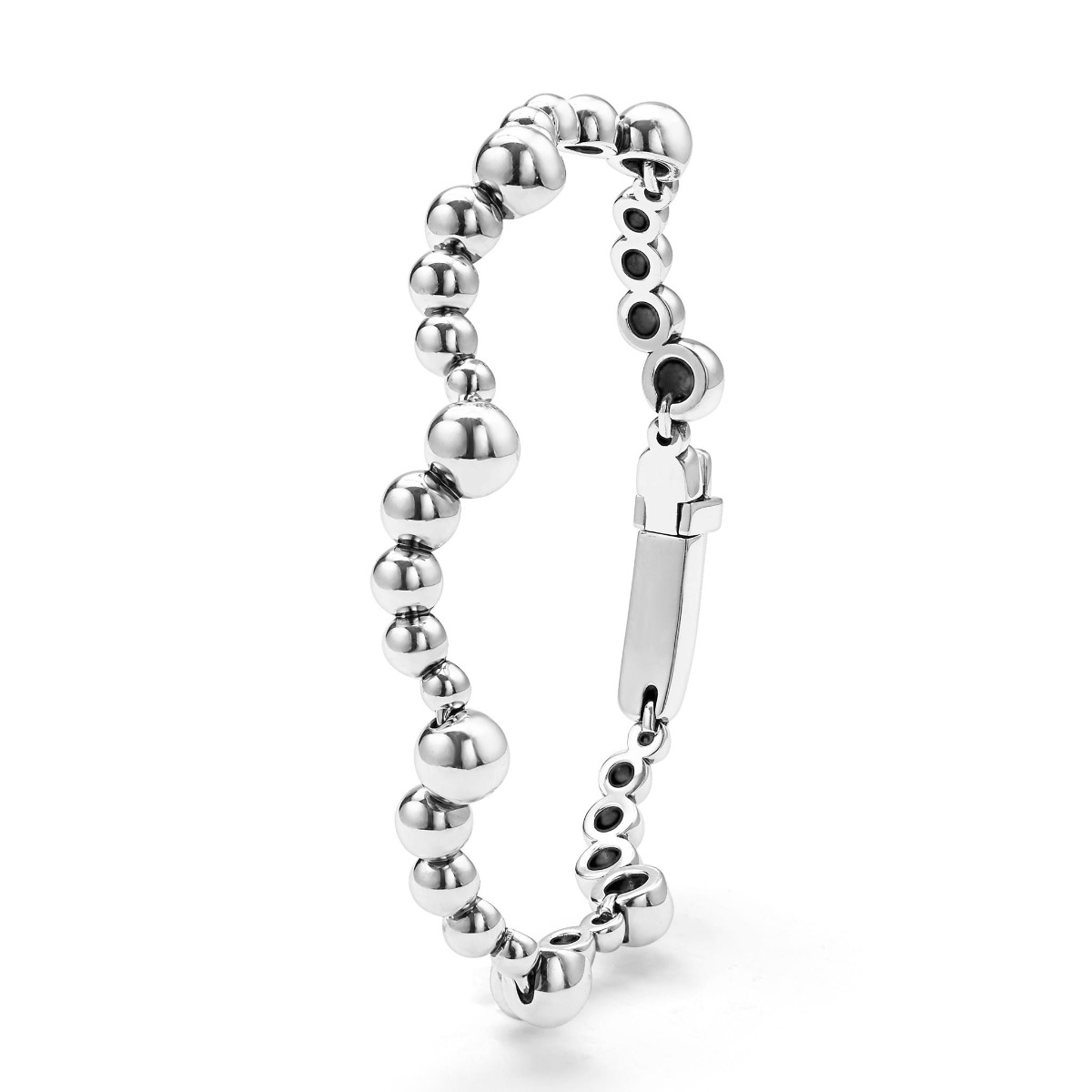 "Caviar Bubbly" Silver Beaded Scalloped Bracelet (7)