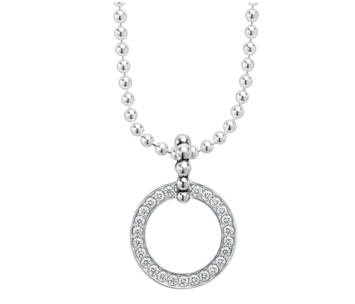 LAGOS "Caviar Spark" Circle Diamond Pendant Necklace