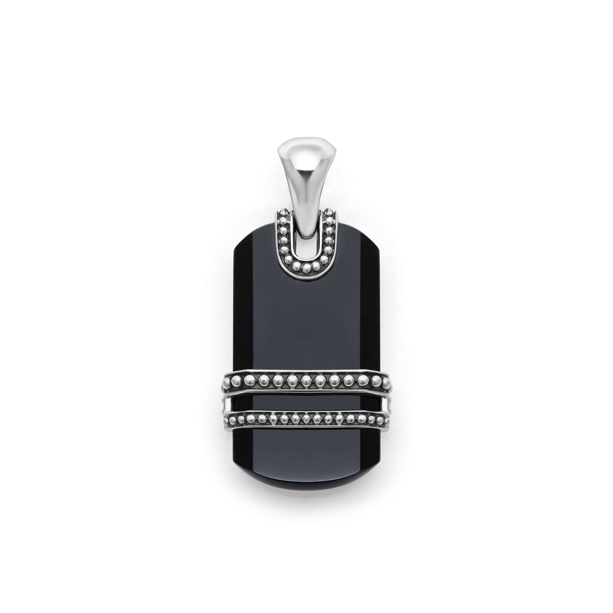 "Anthem" Black Agate Tag Amulet