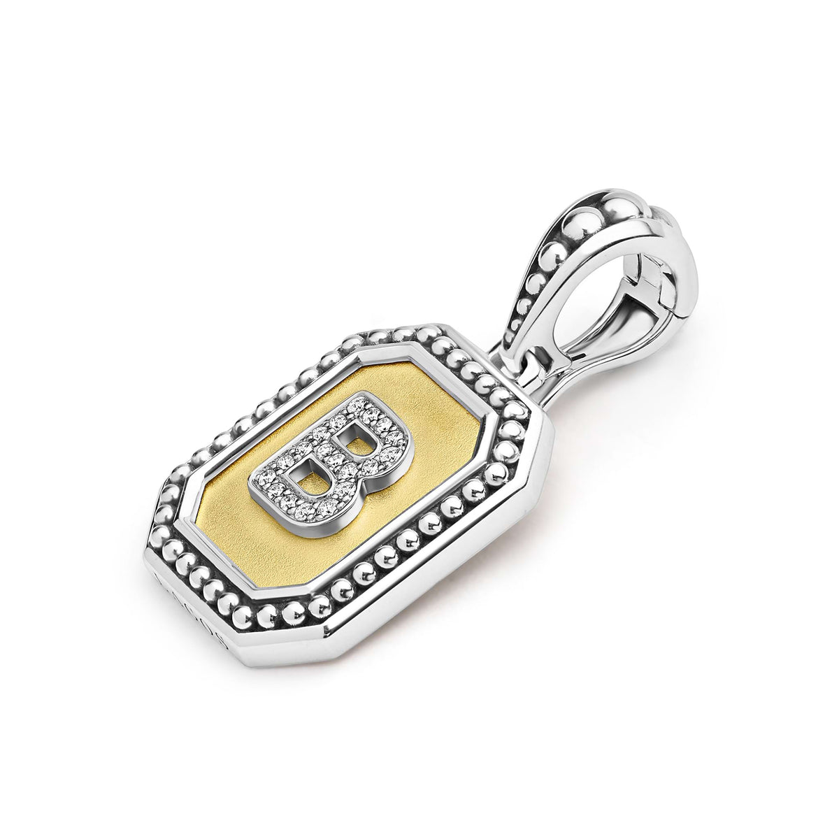 "Signature Caviar" Octagon Diamond Initial B Charm