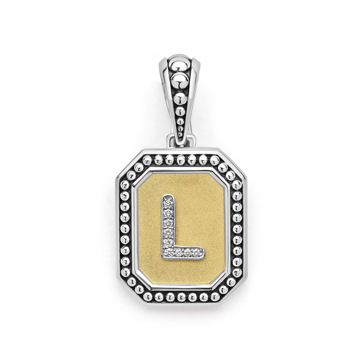 "Signature Caviar" Octagon Diamond Initial L Charm