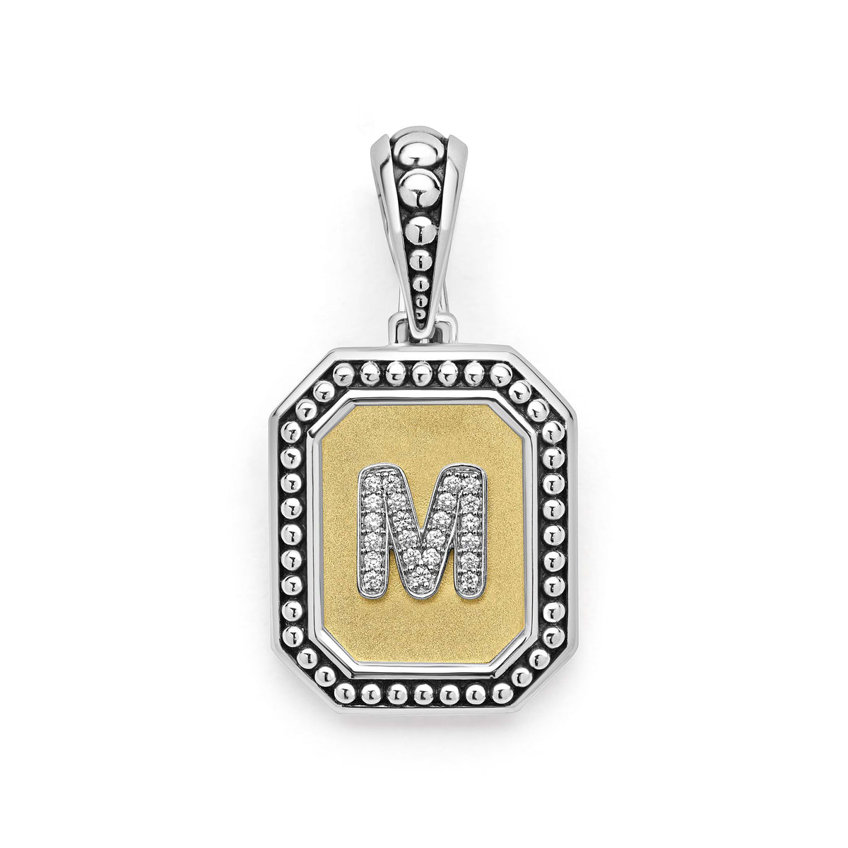 "Signature Caviar" Octagon Diamond Initial M Charm