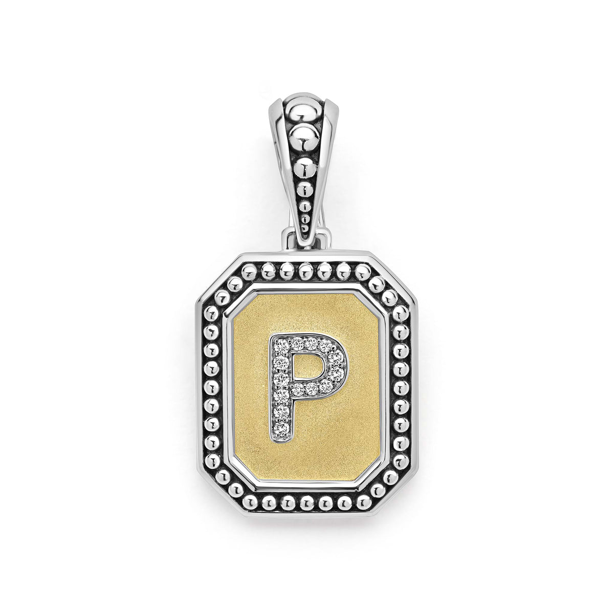 LAGOS "Signature Caviar" Octagon Diamond P Initial Charm