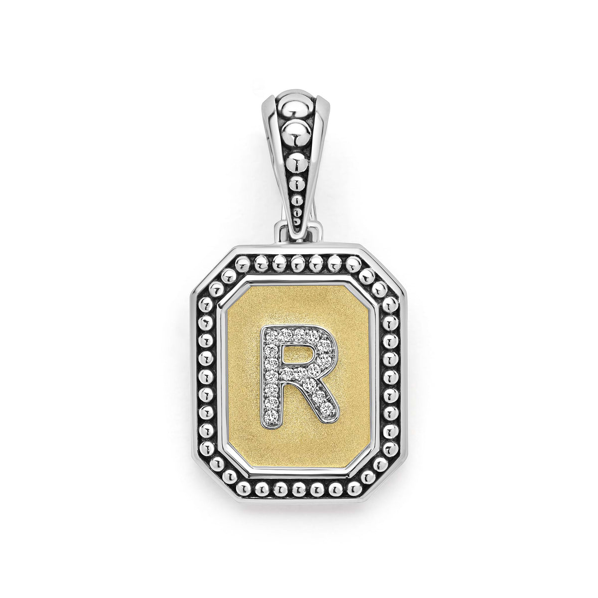 "Signature Caviar" Octagon Diamond Initial R Charm