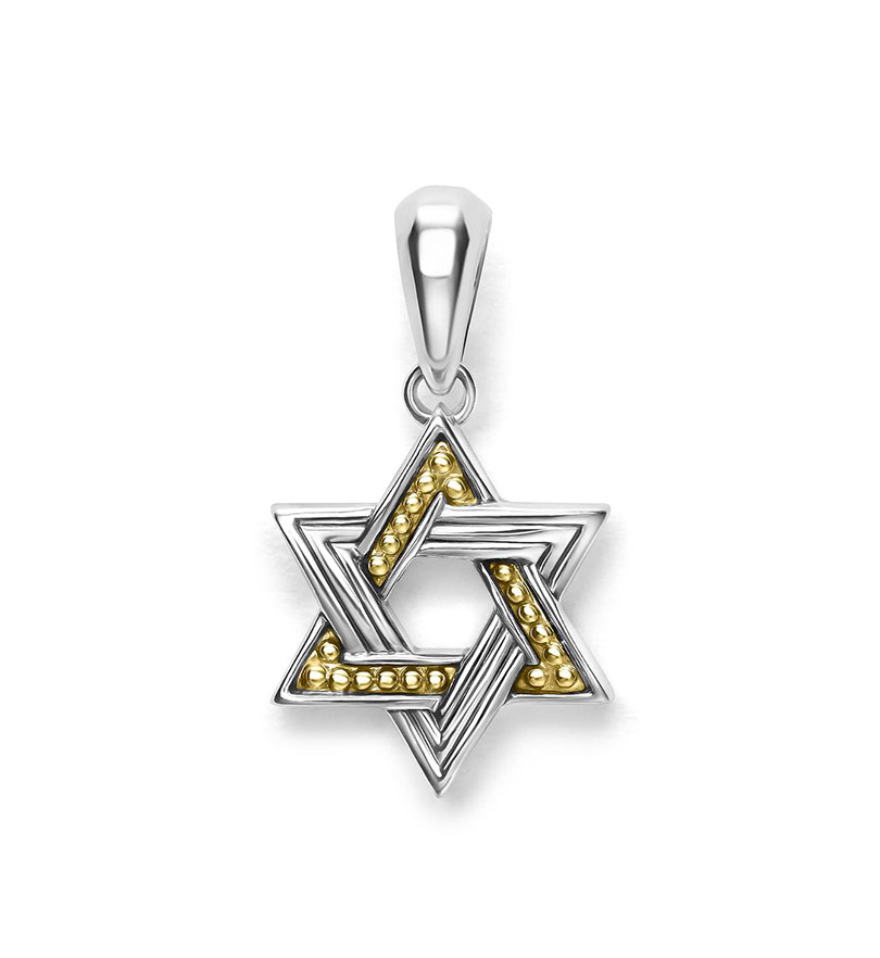 "Anthem" Small Two-Tone Star of David Amulet