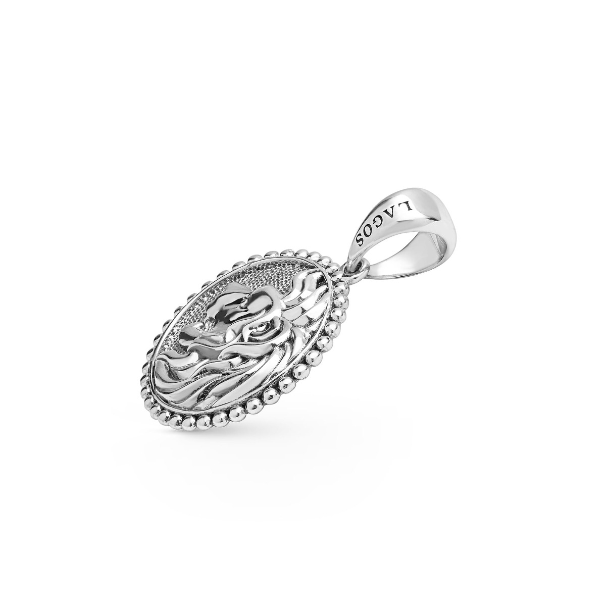 "Anthem" Small Silver Lion Circle Amulet