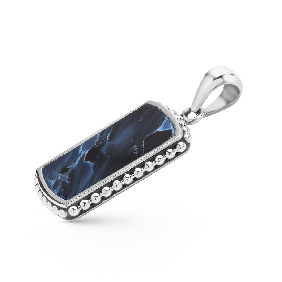 "Anthem" Sterling Silver and Pietersite Tag Amulet