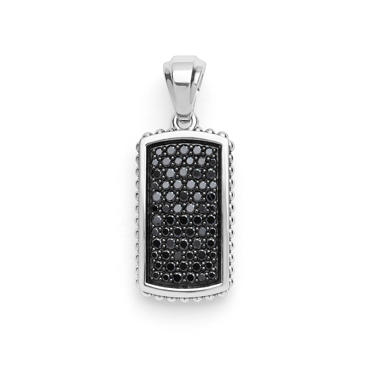 LAGOS "Anthem" Sterling Silver Beaded Black Diamond Tag Amulet