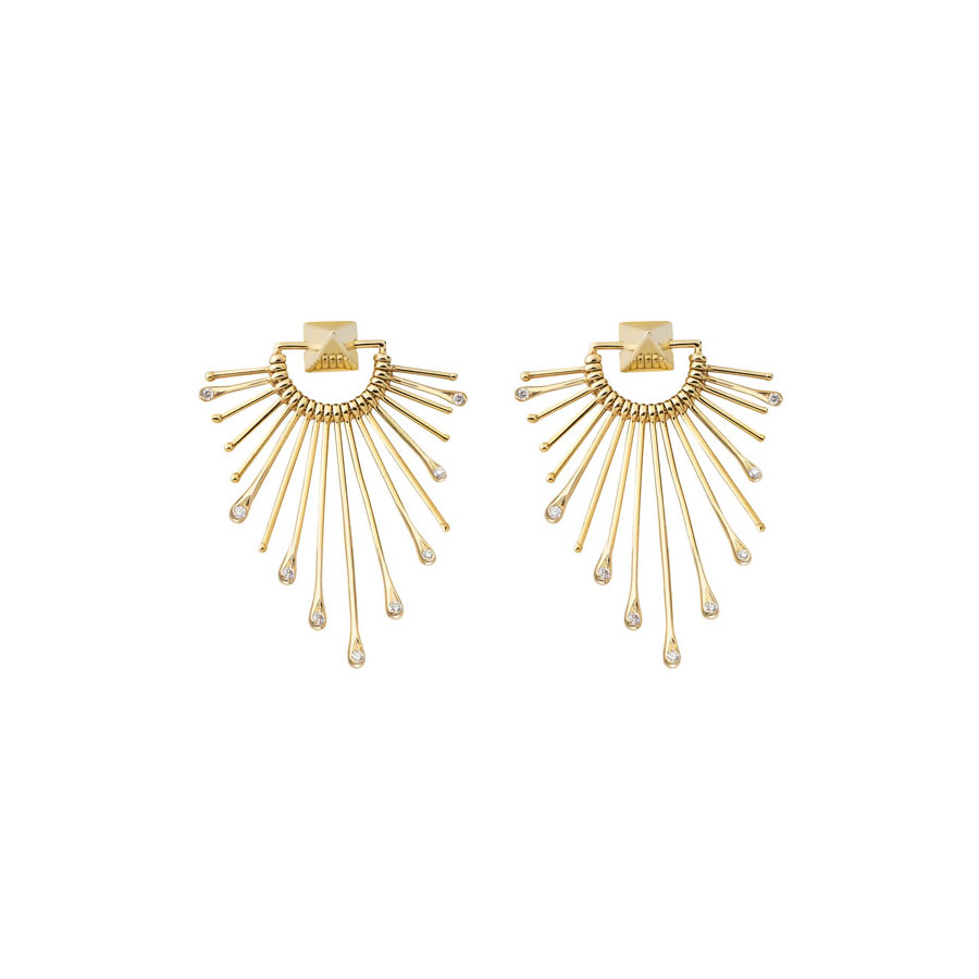 Peruffo Slide Diamond Drop Earrings in 18kt Yellow Gold