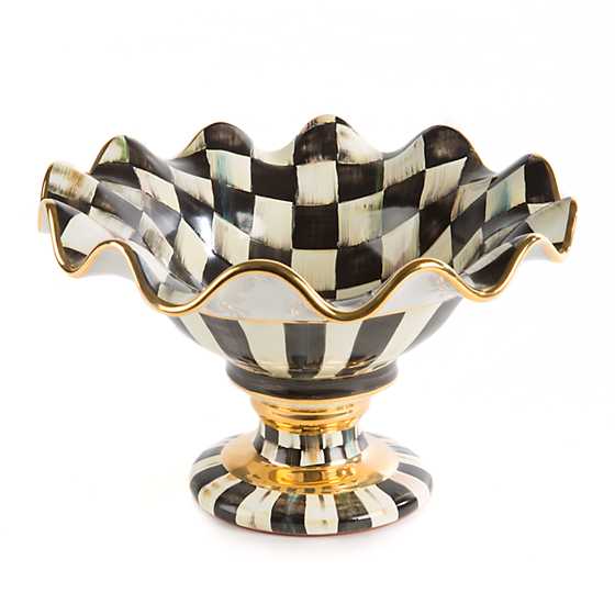MacKenzie-Childs Courtly Check Ceramic Compote