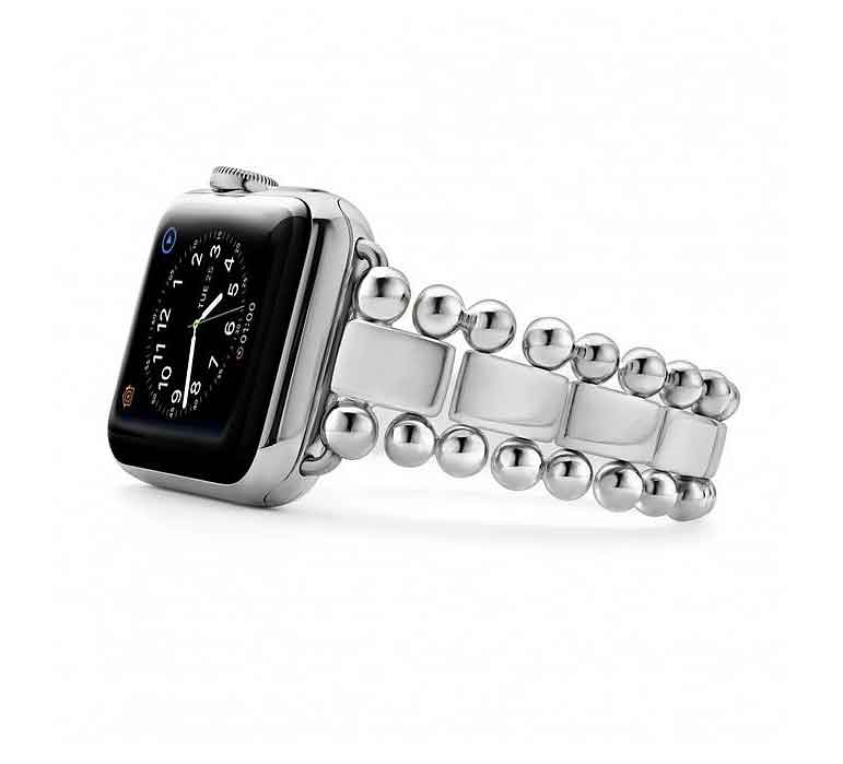 "Smart Caviar" Stainless Steel Watch Bracelet, 38-45mm Fits Series 1 through 8 Apple Watch® for the 38mm through 45mm sizes