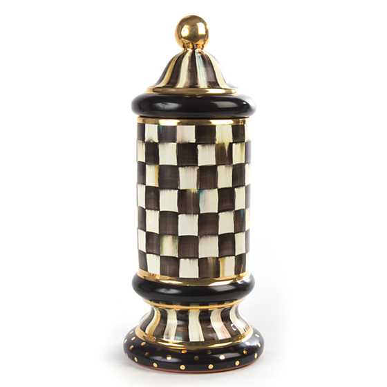 MacKenzie-Childs Courtly Check Ceramic Column Canister