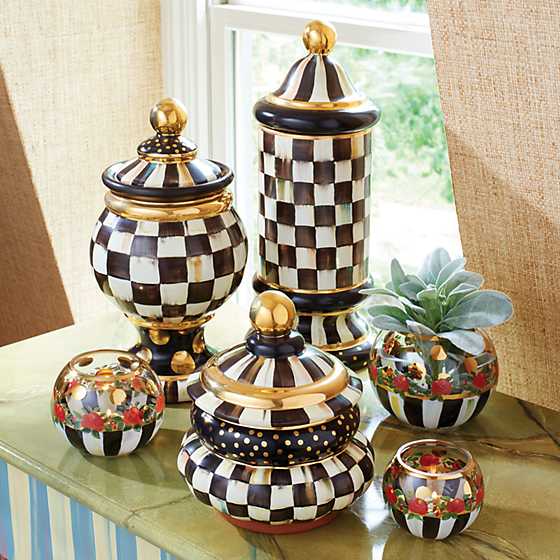 Courtly Check Ceramic Groovy Canister