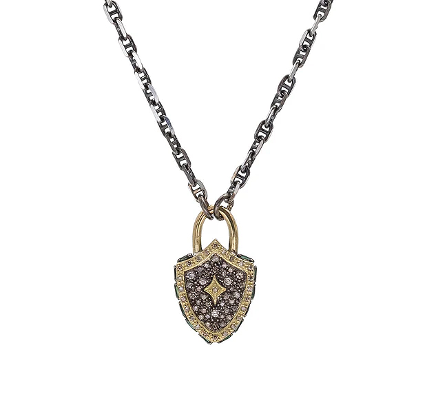 Armenta Protection Shield Diamond Necklace