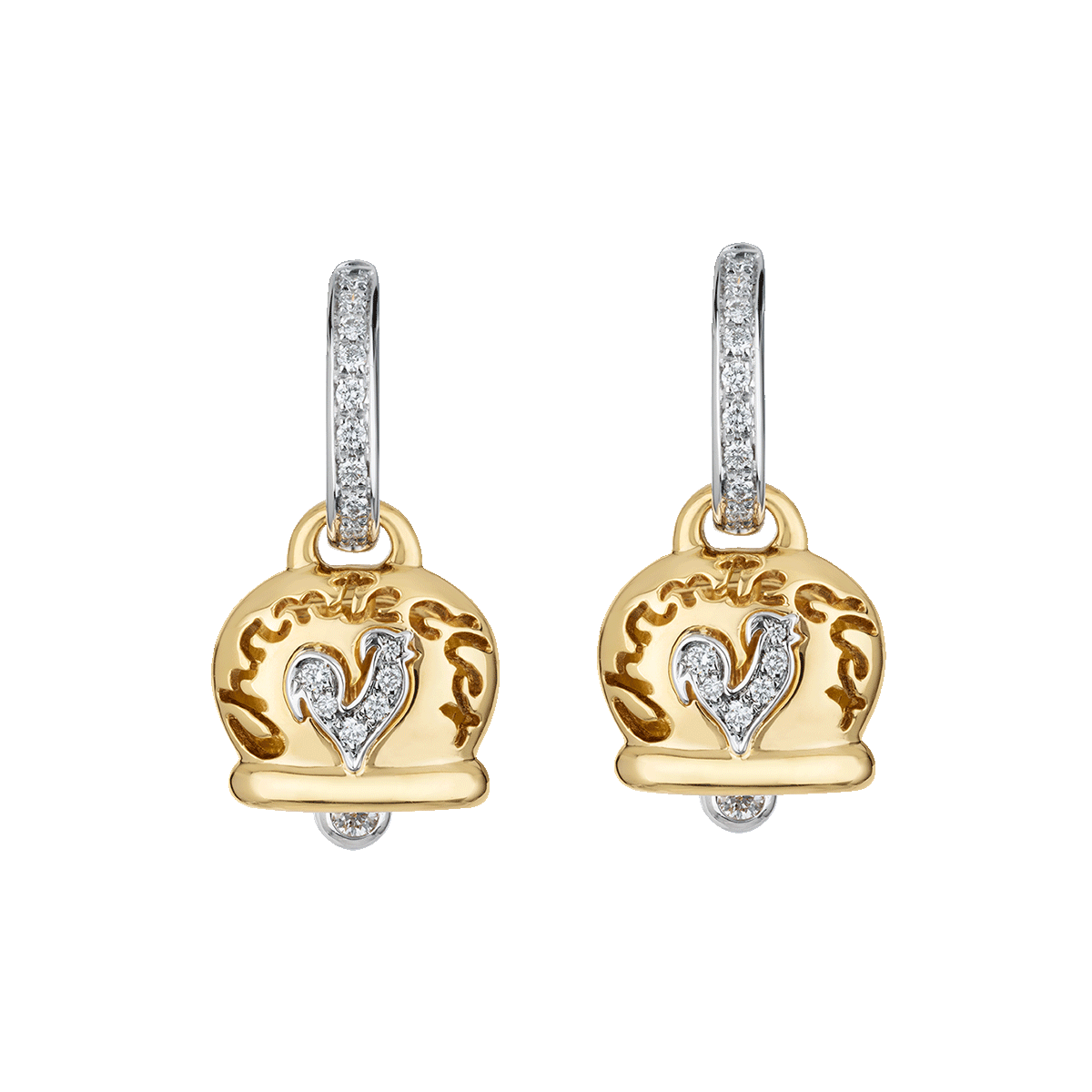 "Campanelle" Medium Gold Diamond Earrings