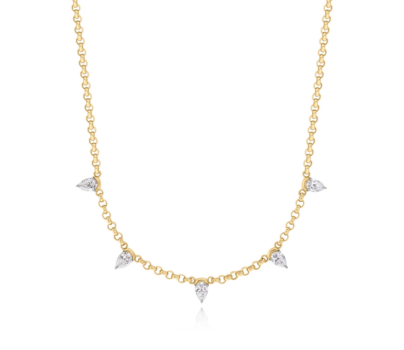 Pear Diamond Cuddle Five Station Necklace