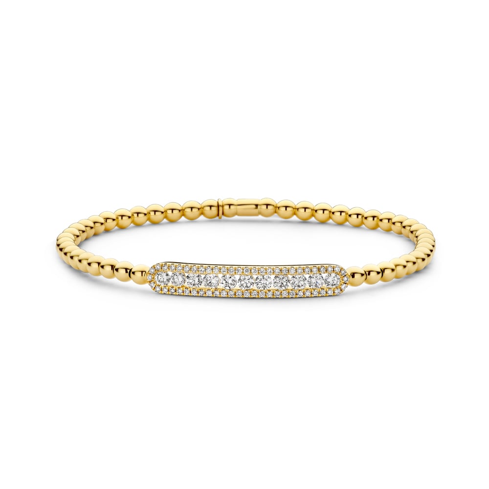 Hulchi Belluni "Tresore" Stretch Diamond Bar Bracelet in 18kt Yellow Gold