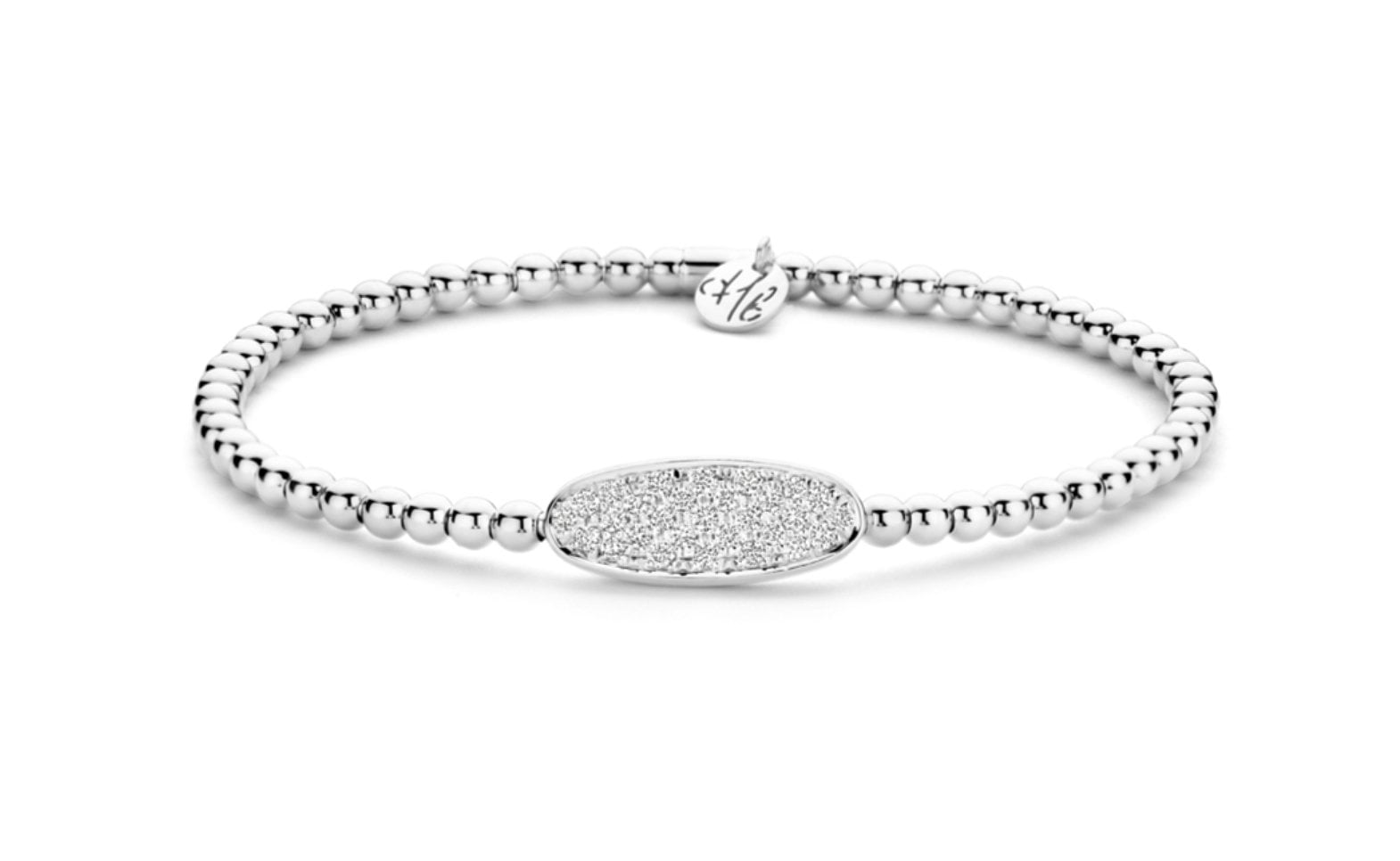 Hulchi Belluni "Tresore" Stretch Bracelet in 18kt White Gold with Diamonds
