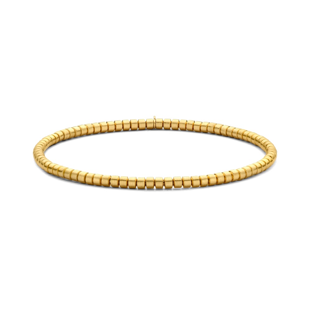 Hulchi Belluni "Tresore" Men's Stretch Bracelet in 18kt Yellow Gold