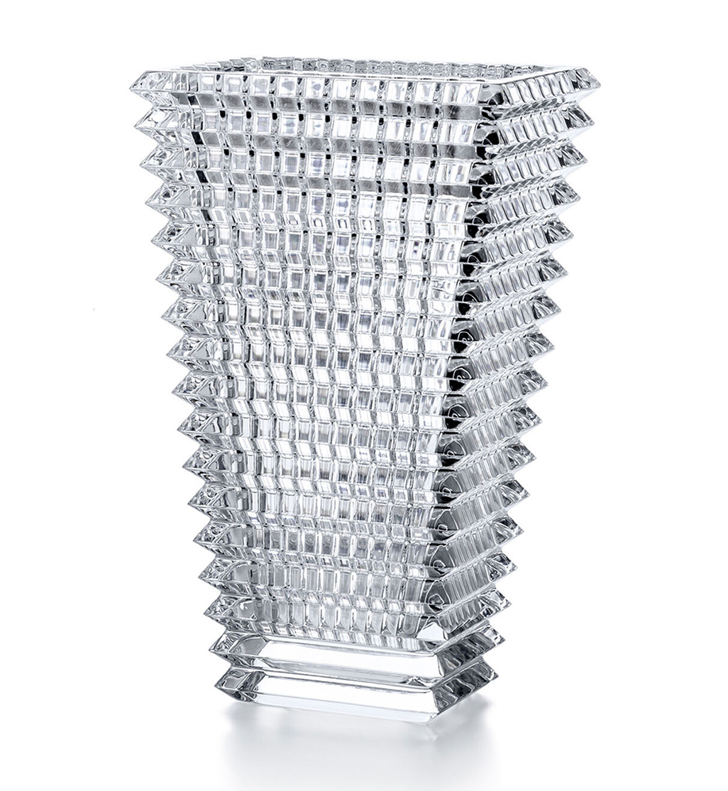 Baccarat Large Rectangular Eye Vase - Clear 11.8"
