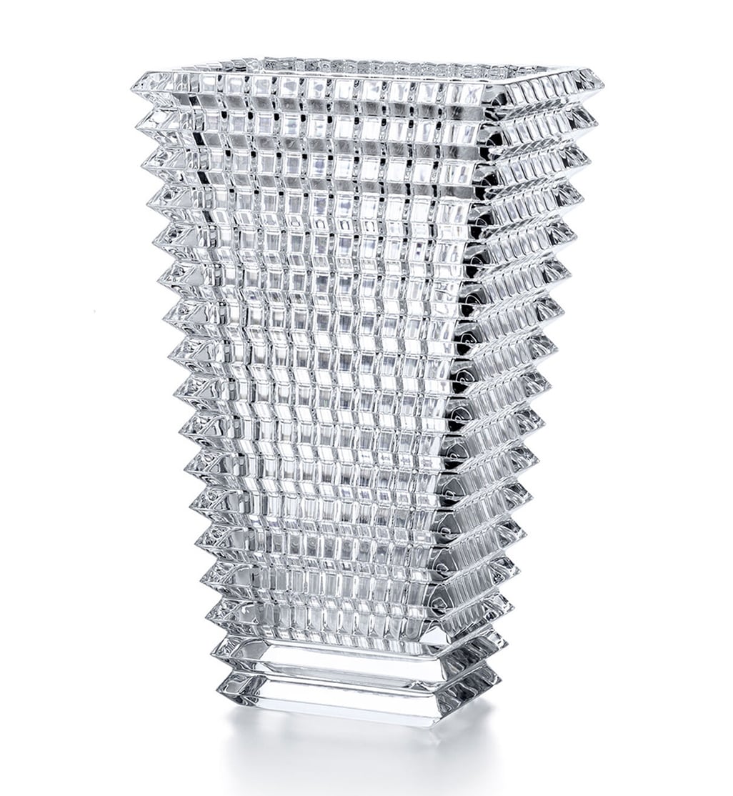 Baccarat Large Rectangular Eye Vase - Clear 11.8"