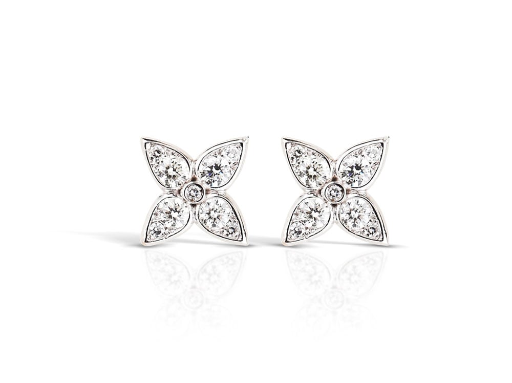 Mariani 18kt White Gold Lucilla Flower Diamond Earrings
