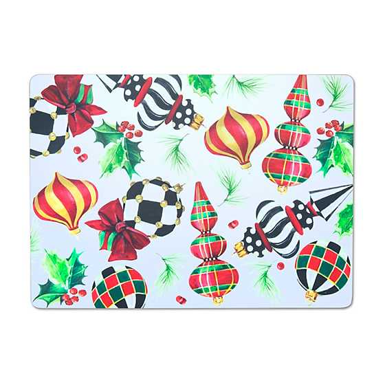 MacKenzie-Childs Deck the Halls Cork Back Placemats - Set of 4