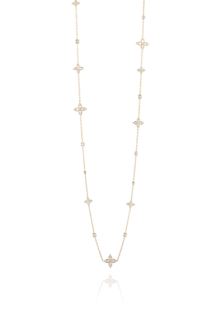 Mariani Diamond necklace in 18kt yellow gold, weighing 6.05 total carats.