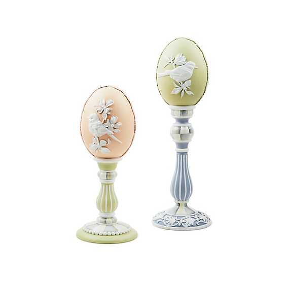 Cameo Pedestal Eggs, Set of 2