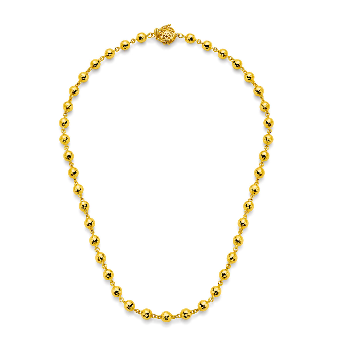 18" Hammered Disco Chain Necklace in 20kt Yellow Gold