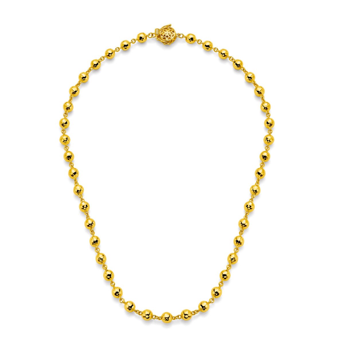 Buddha Mama 18" Hammered Disco Chain Necklace in 20kt Yellow Gold