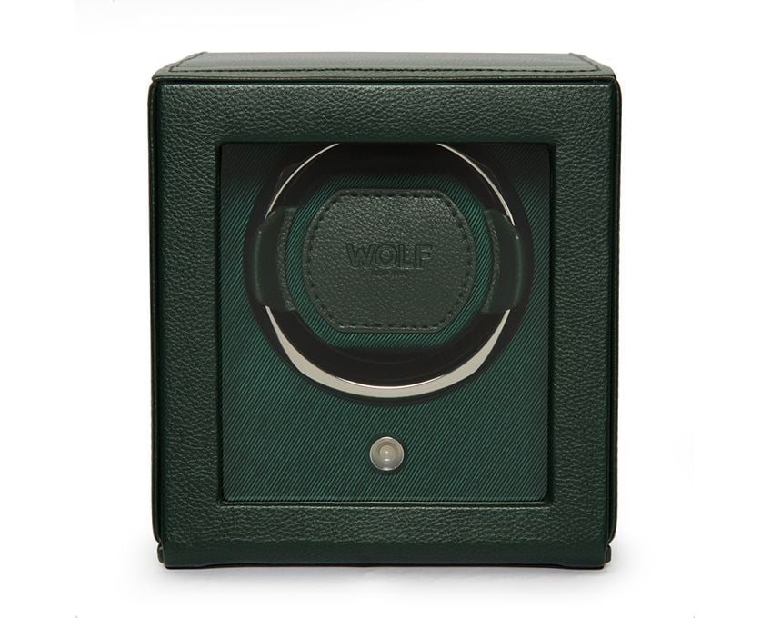 Wolf 1834 Cub Green Single Watch Winder With Cover