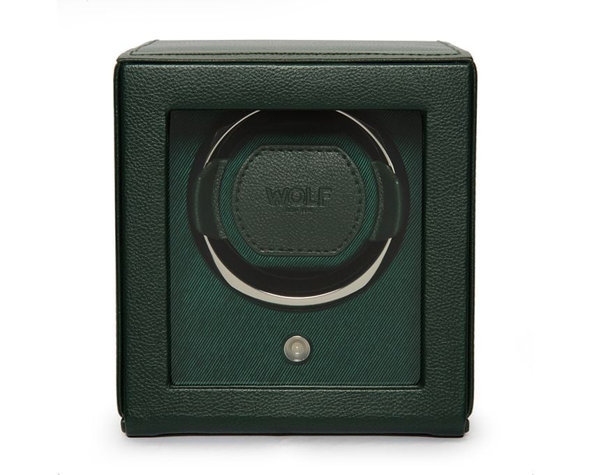 Wolf 1834 Cub Green Single Watch Winder With Cover 