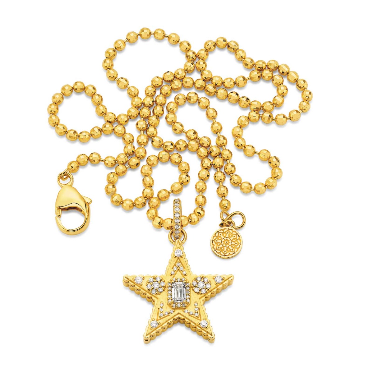 Diamond Star Locket Pendant in 20kt Yellow Gold