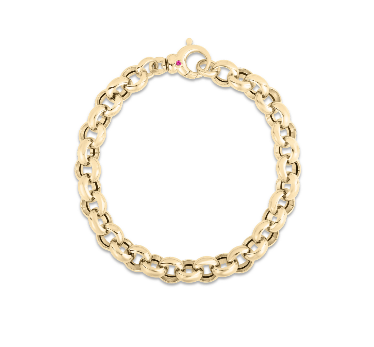 "Designer Gold" 18kt Yellow Gold Chunky Rolo Link Bracelet