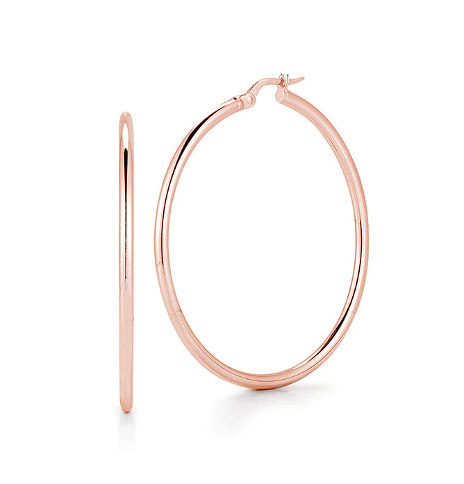 Roberto Coin “Perfect Gold Hoops” Hoop Earrings 18kt Rose Gold
