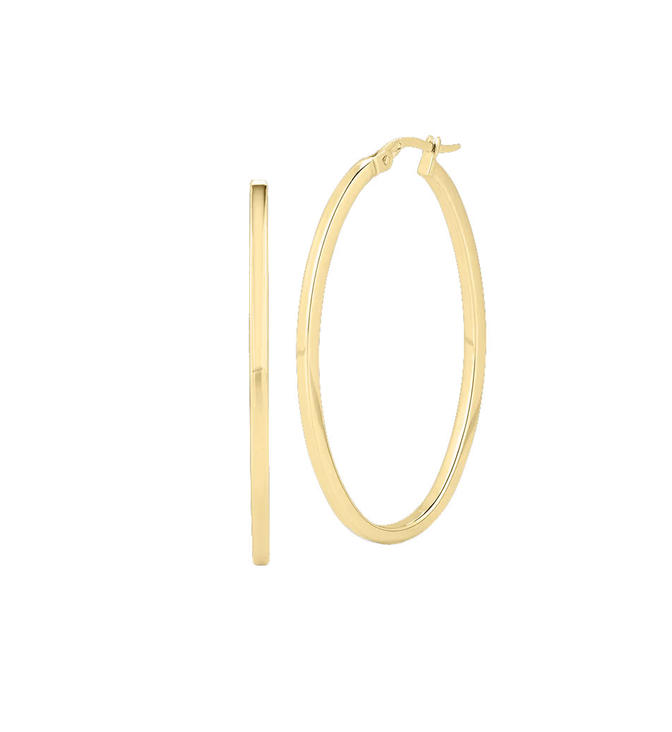 Roberto Coin “Perfect Gold Hoops” Hoop Earrings 18kt Yellow Gold