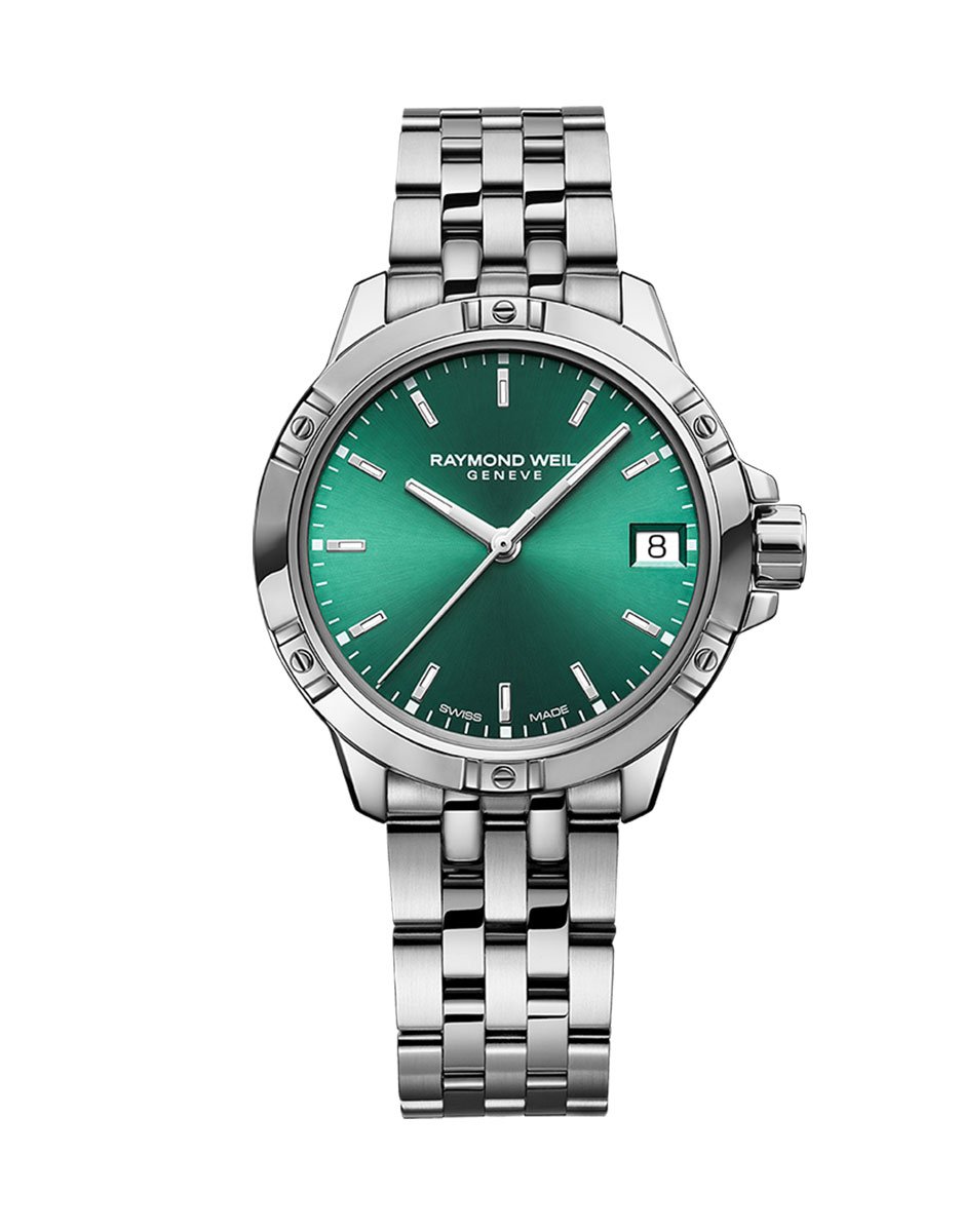 Raymond Weil "Tango" Classic Ladies Quartz Green Dial Steel Date Watch