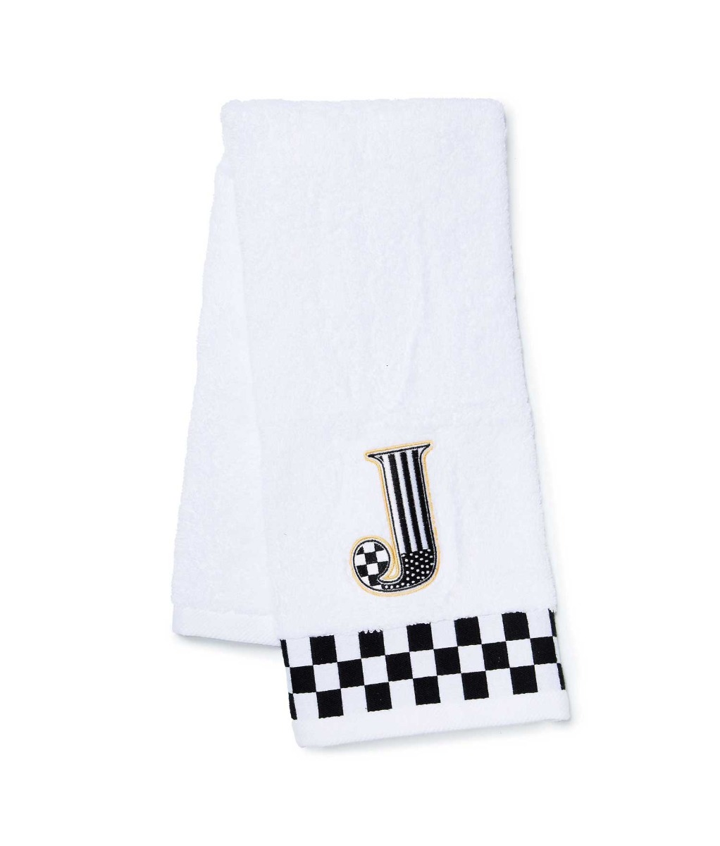 Monogram "J" Check Hand Towel