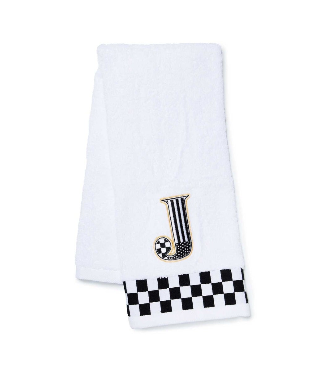 MacKenzie-Childs Monogram "J" Check Hand Towel