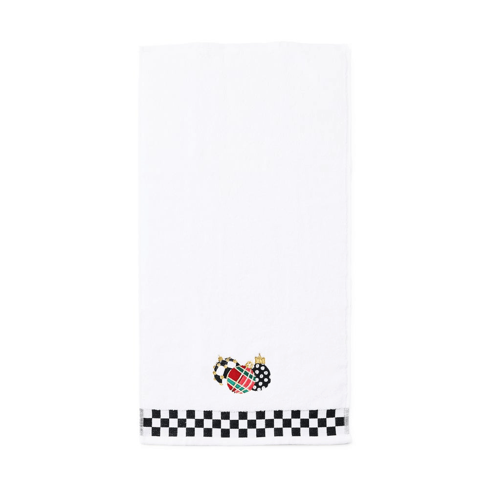 Deck the Halls Ornament Embroidered Hand Towel