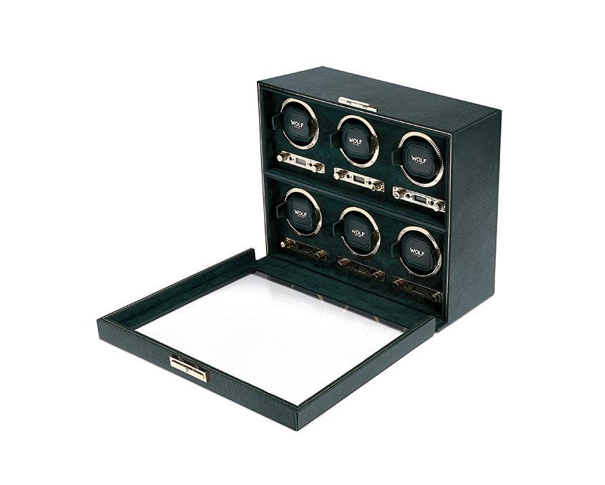 British Racing Green 6 Module Watch Winder