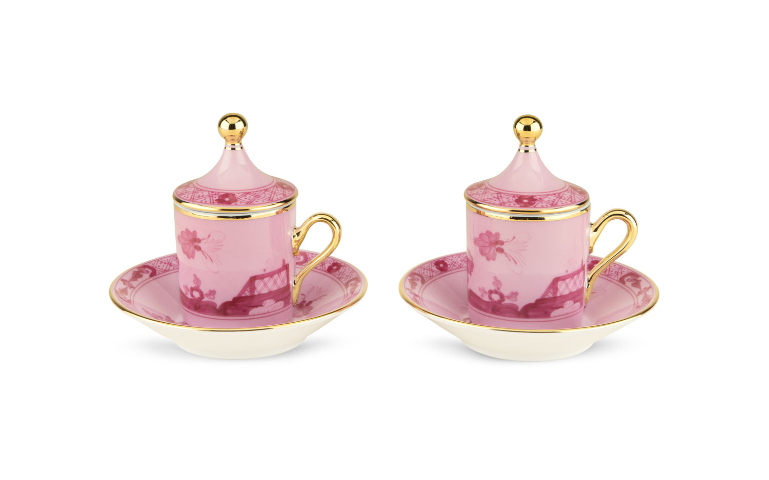 Richard Ginori 1735 "Oriente Italiano" Porpora Coffee Set For Two