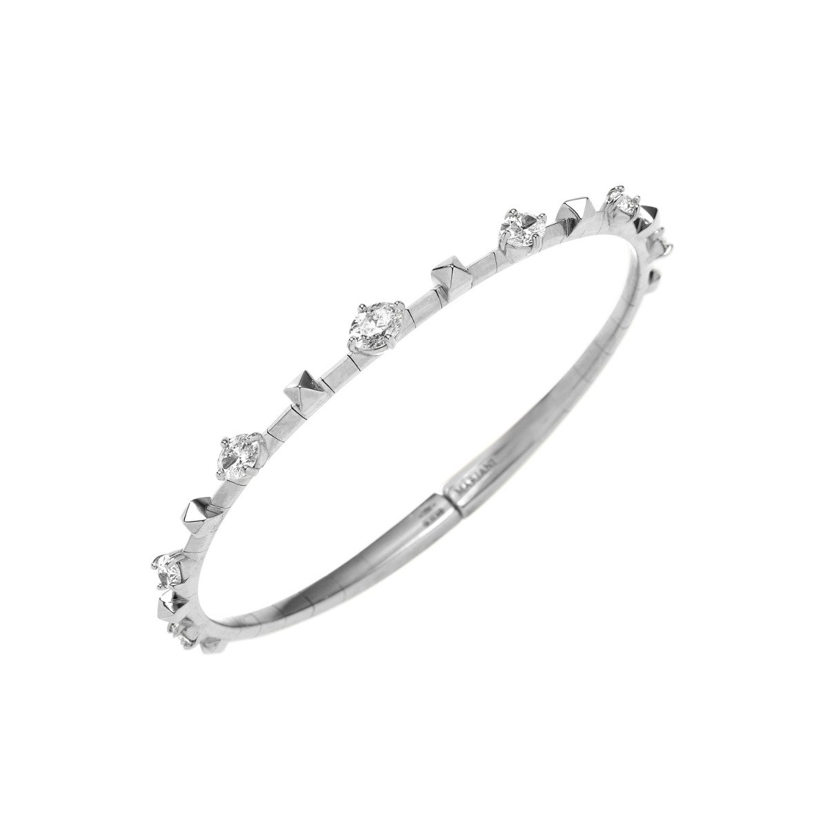 Mariani 18kt white gold fancy diamond bracelet with white diamonds, weighing 1.89 total carats