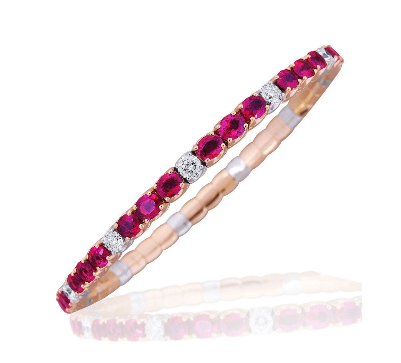 Picchiotti Xpandable™ Ruby and Diamond Bracelet in 18kt White Gold